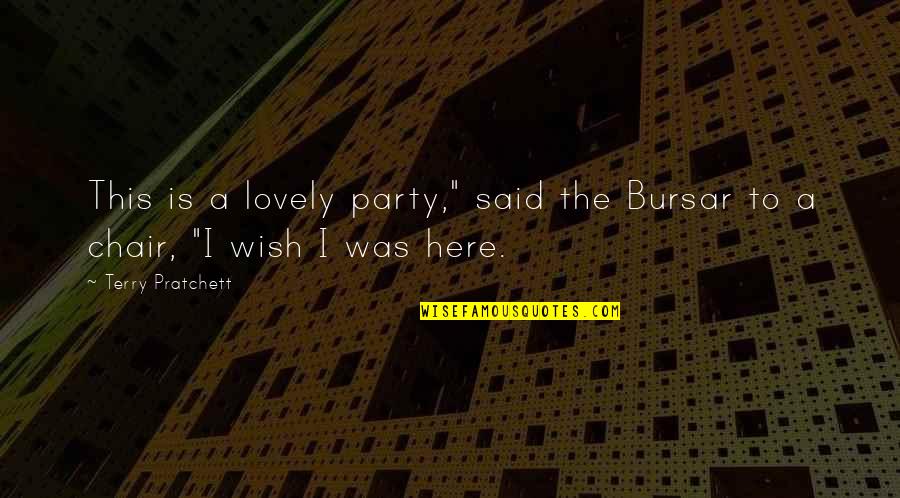 Reveron Photography Quotes By Terry Pratchett: This is a lovely party," said the Bursar