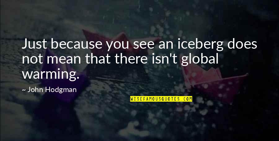 Reverse Aging Quotes By John Hodgman: Just because you see an iceberg does not