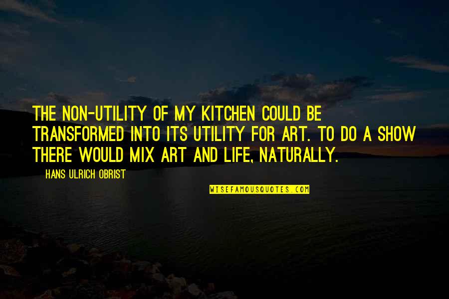 Reverse Culture Shock Quotes By Hans Ulrich Obrist: The non-utility of my kitchen could be transformed