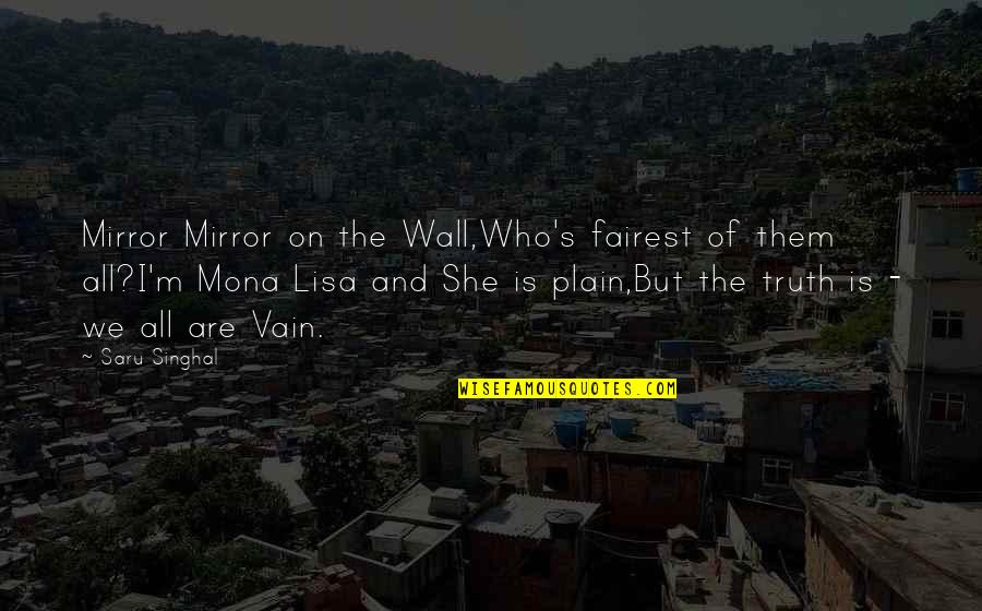 Reversely Quotes By Saru Singhal: Mirror Mirror on the Wall,Who's fairest of them