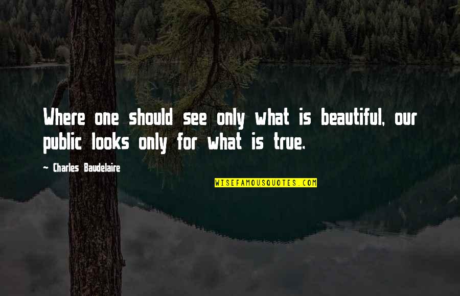 Reversing Time Quotes By Charles Baudelaire: Where one should see only what is beautiful,