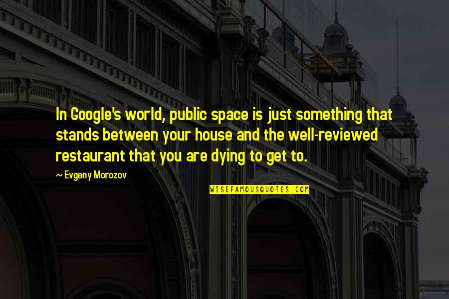 Reviewed Quotes By Evgeny Morozov: In Google's world, public space is just something