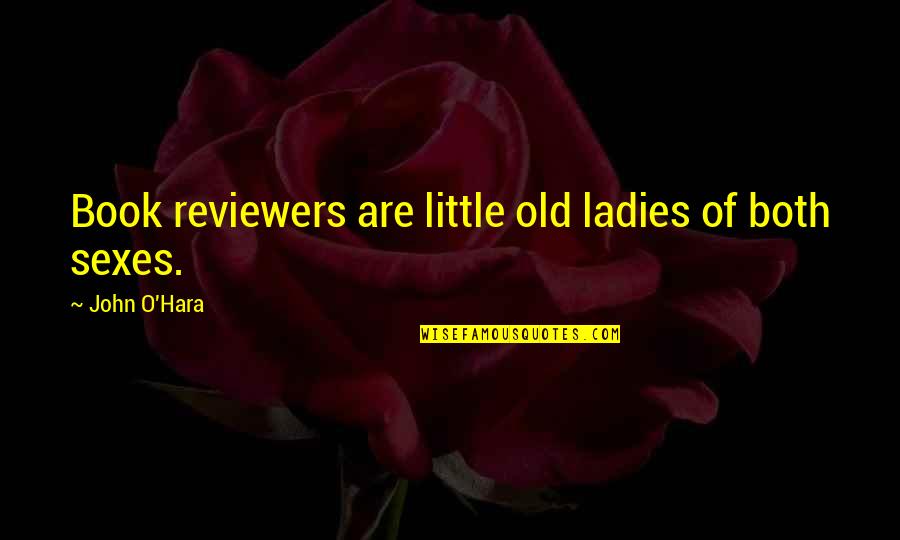 Reviewers Quotes By John O'Hara: Book reviewers are little old ladies of both