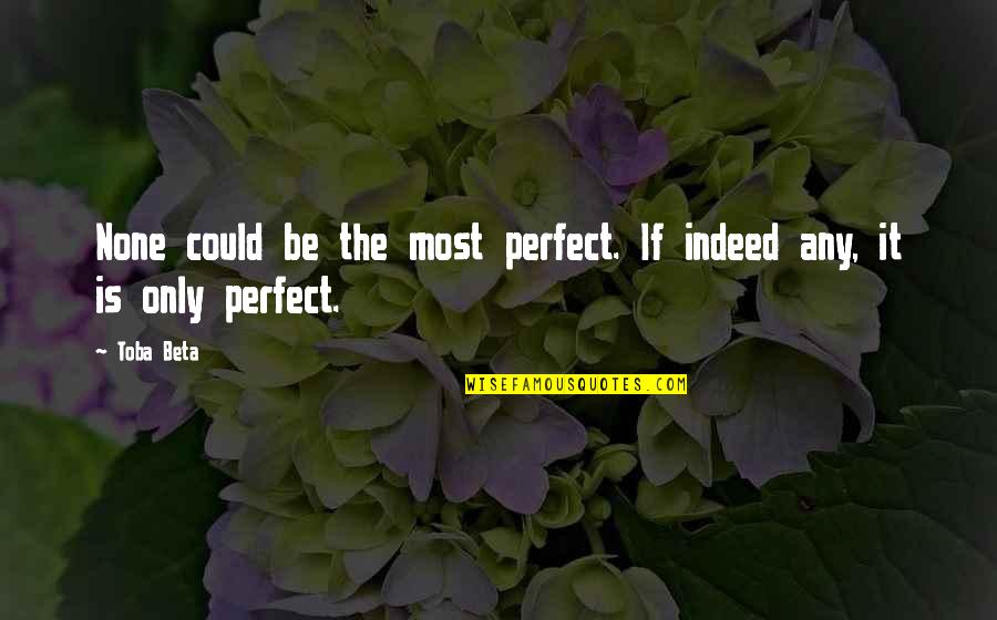 Revilers Define Quotes By Toba Beta: None could be the most perfect. If indeed