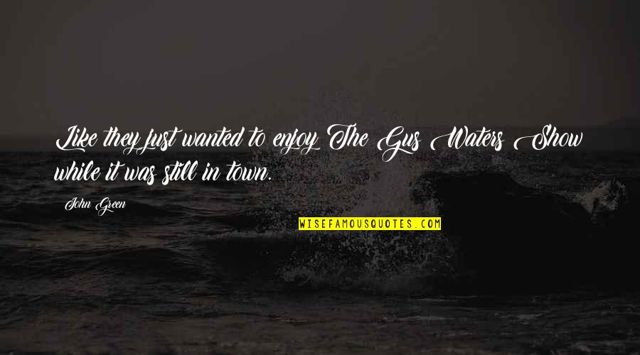 Revish Hungary Quotes By John Green: Like they just wanted to enjoy The Gus
