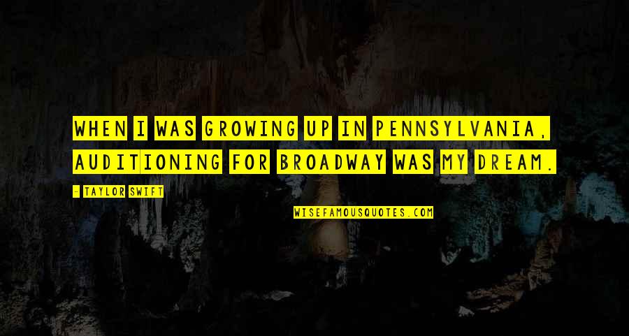 Revistaridebike Quotes By Taylor Swift: When I was growing up in Pennsylvania, auditioning