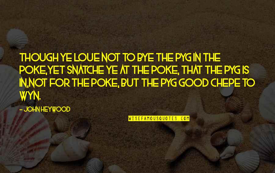 Revistarquis Quotes By John Heywood: Though ye loue not to bye the pyg