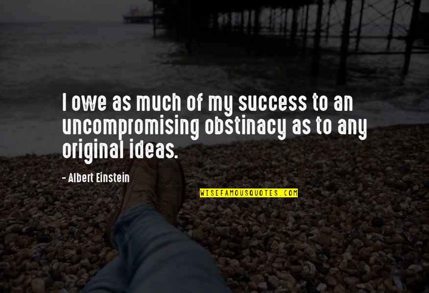 Revolucionary Quotes By Albert Einstein: I owe as much of my success to