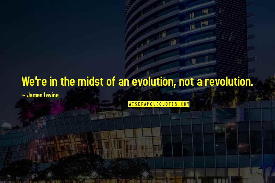 Revolution And Evolution Quotes By James Levine: We're in the midst of an evolution, not Revolution And Evolution Quotes By James Levine: We're in the midst of an evolution, not
