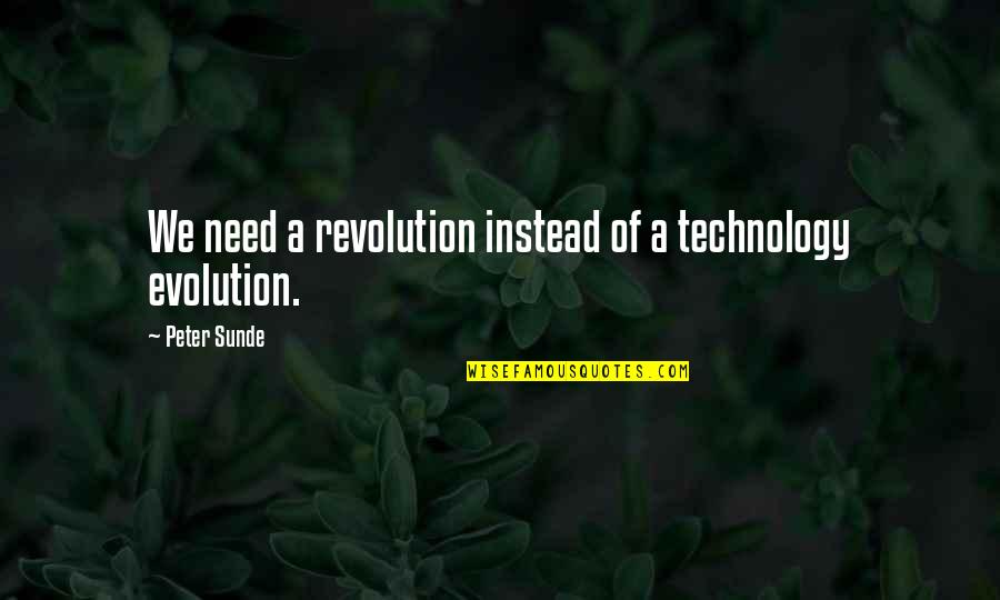 Revolution And Evolution Quotes By Peter Sunde: We need a revolution instead of a technology