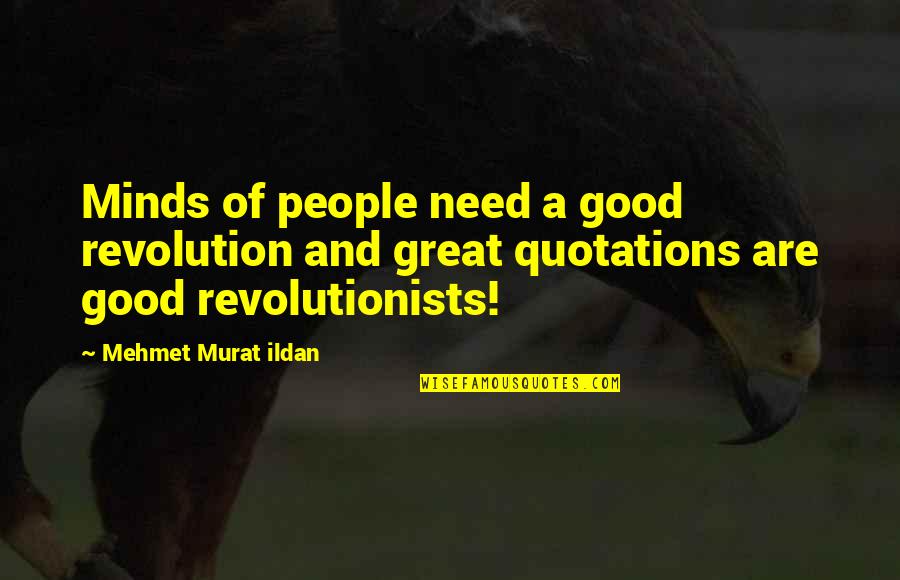 Revolutionists Quotes By Mehmet Murat Ildan: Minds of people need a good revolution and