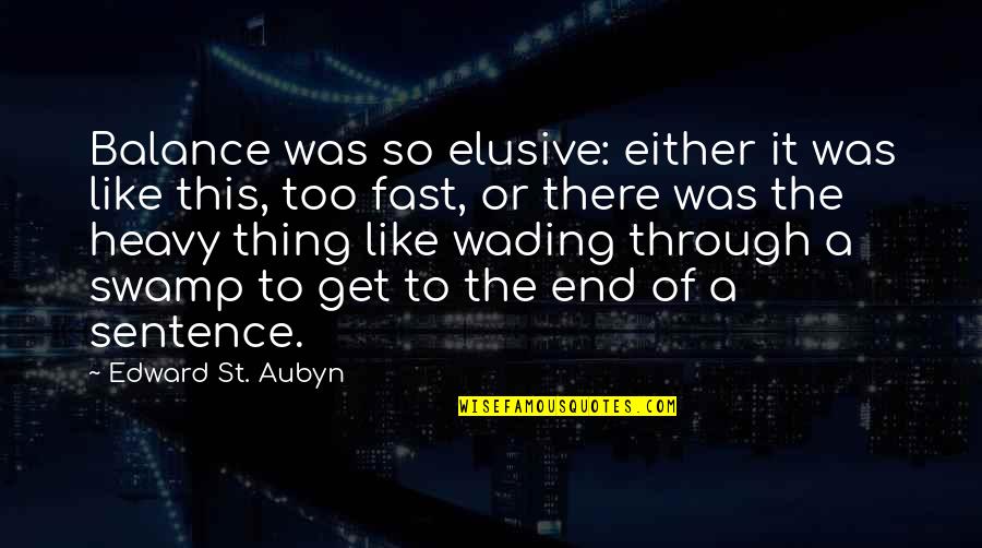 Rewi Alley Quotes By Edward St. Aubyn: Balance was so elusive: either it was like