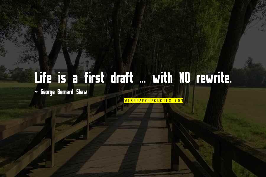 Rewrite Life Quotes By George Bernard Shaw: Life is a first draft ... with NO