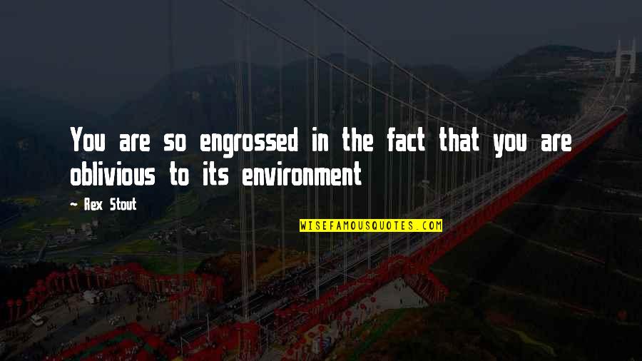 Rex Stout Quotes By Rex Stout: You are so engrossed in the fact that