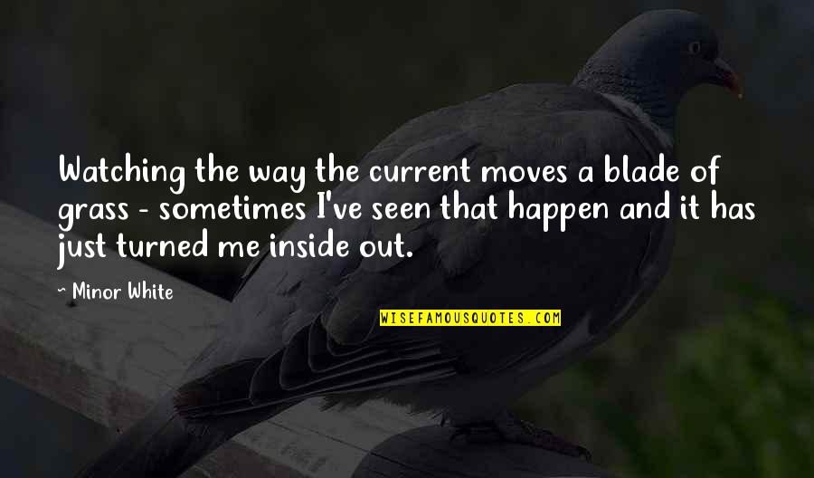 Rexiel Resurreccion Quotes By Minor White: Watching the way the current moves a blade Rexiel Resurreccion Quotes By Minor White: Watching the way the current moves a blade