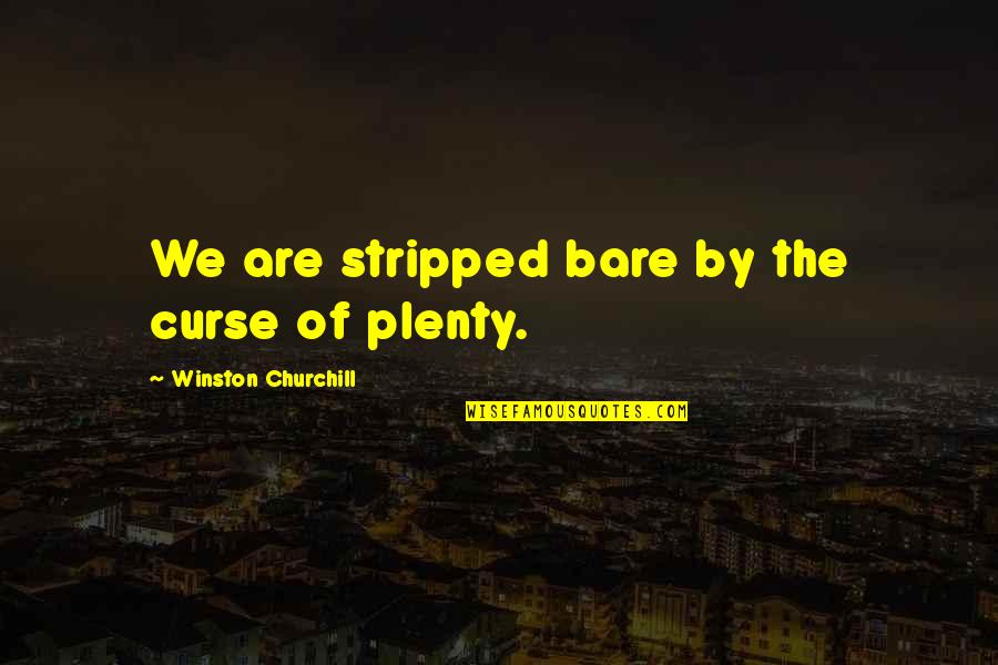 Reyanne Sobers Quotes By Winston Churchill: We are stripped bare by the curse of