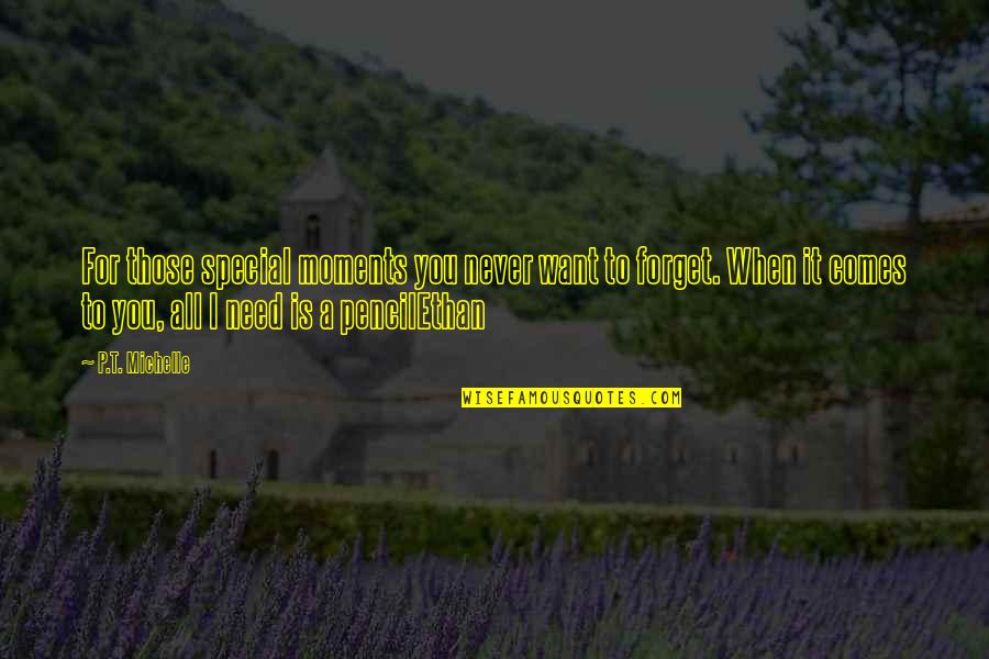 Reyer Farms Quotes By P.T. Michelle: For those special moments you never want to