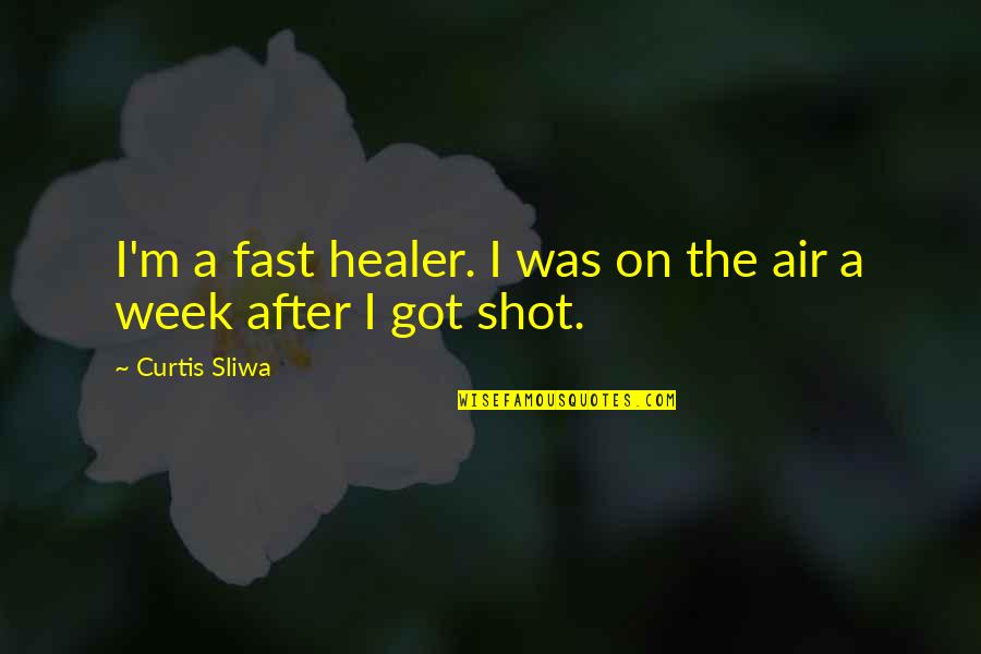 Reyhaneh Dorrani Quotes By Curtis Sliwa: I'm a fast healer. I was on the Reyhaneh Dorrani Quotes By Curtis Sliwa: I'm a fast healer. I was on the