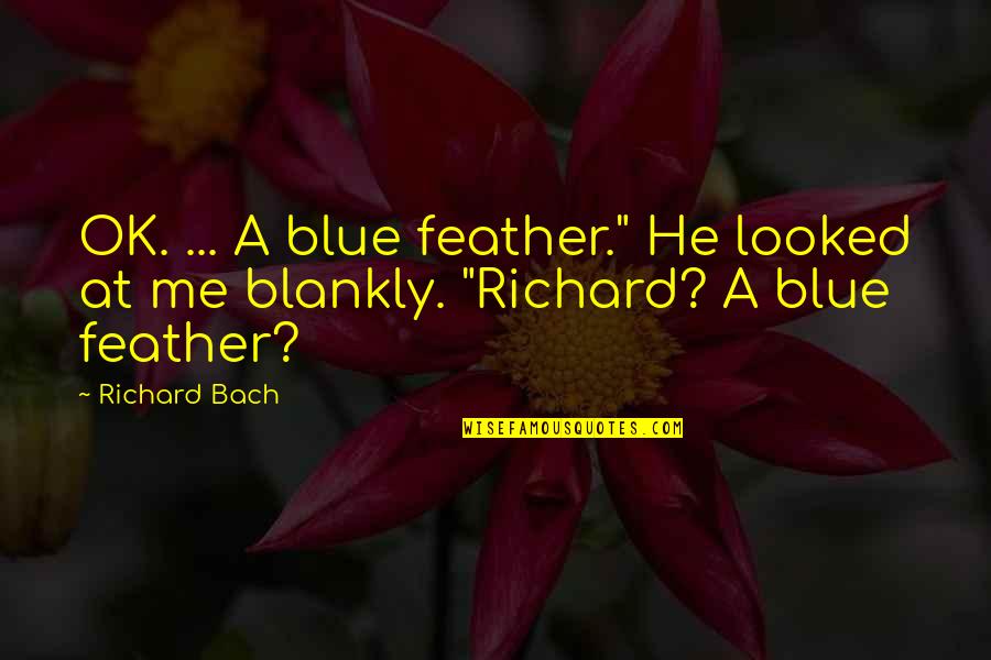 Reyhaneh Dorrani Quotes By Richard Bach: OK. ... A blue feather." He looked at