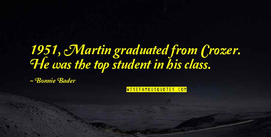 Reynen Quotes By Bonnie Bader: 1951, Martin graduated from Crozer. He was the