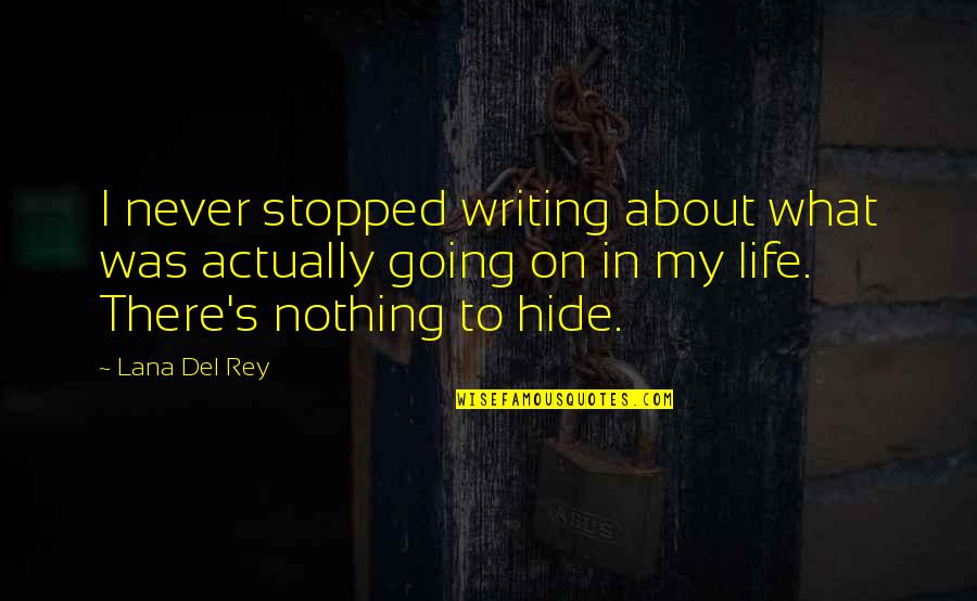 Rey's Quotes By Lana Del Rey: I never stopped writing about what was actually Rey's Quotes By Lana Del Rey: I never stopped writing about what was actually