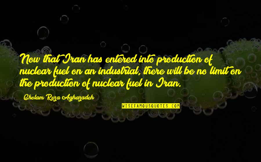 Reza Quotes By Gholam Reza Aghazadeh: Now that Iran has entered into production of