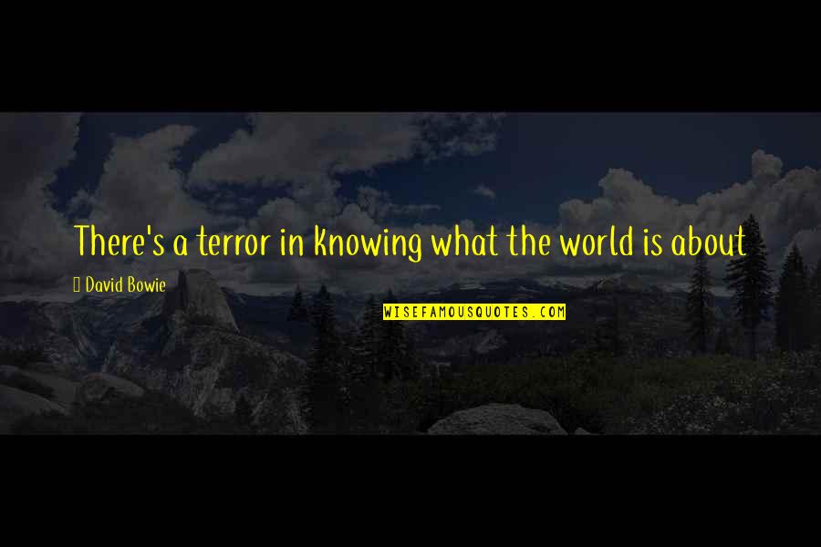 Rezidavitadze Quotes By David Bowie: There's a terror in knowing what the world Rezidavitadze Quotes By David Bowie: There's a terror in knowing what the world