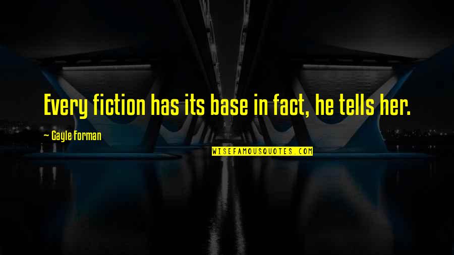 Rezvani Motors Quotes By Gayle Forman: Every fiction has its base in fact, he Rezvani Motors Quotes By Gayle Forman: Every fiction has its base in fact, he