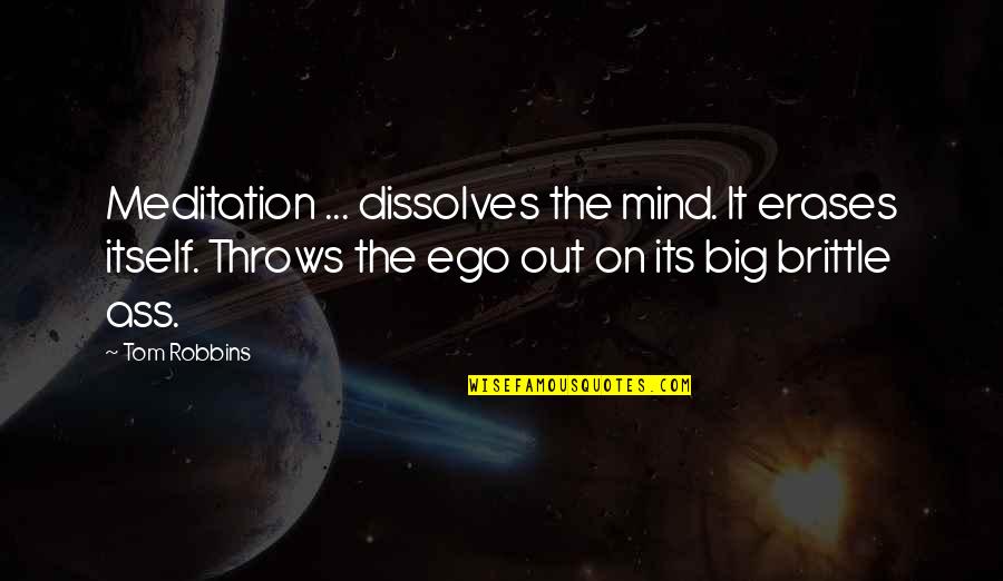 Rezwan Ashdji Quotes By Tom Robbins: Meditation ... dissolves the mind. It erases itself.