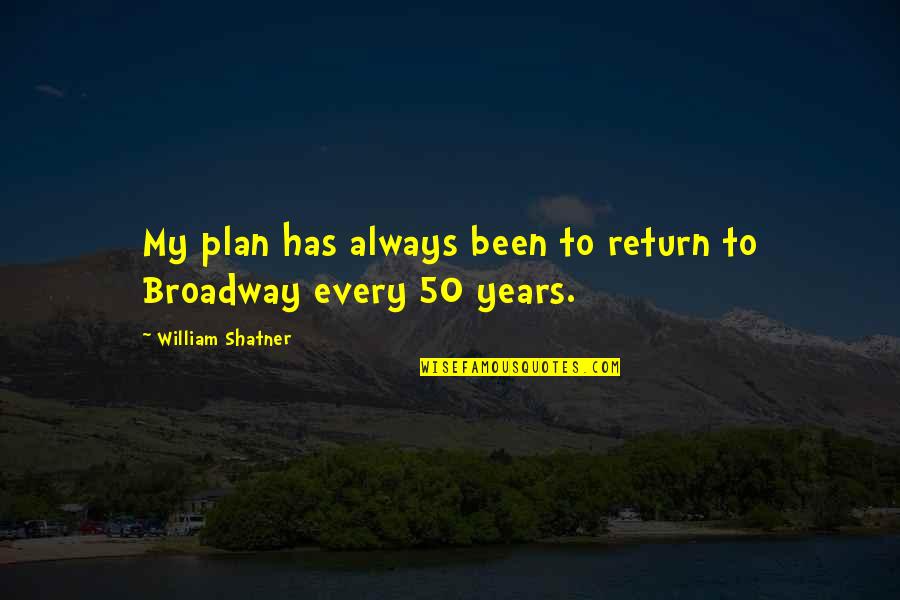 Rgions Du Quotes By William Shatner: My plan has always been to return to