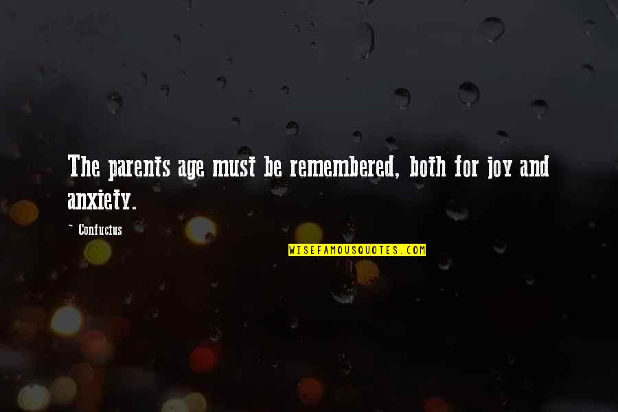 Rhadaz Quotes By Confucius: The parents age must be remembered, both for