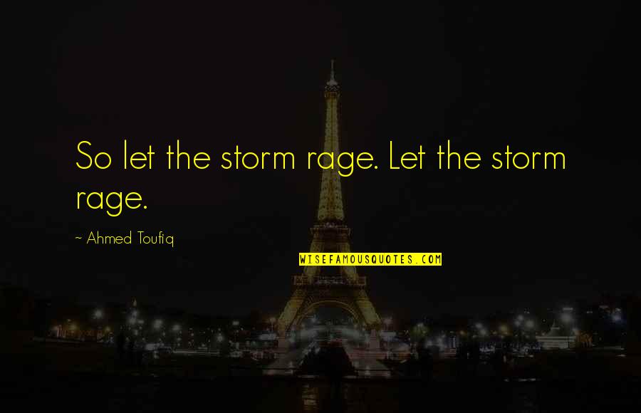 Rhetorician Quotes By Ahmed Toufiq: So let the storm rage. Let the storm