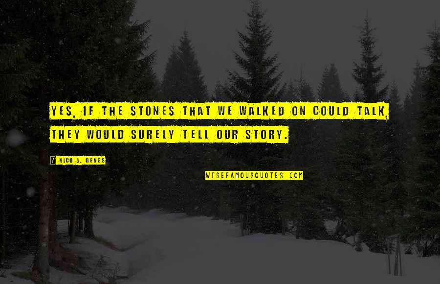 Rhetorics Synonym Quotes By Nico J. Genes: Yes, if the stones that we walked on