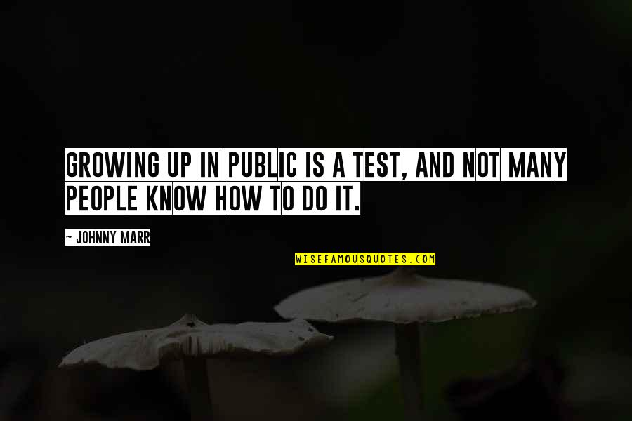 Rhett Butler Quotes By Johnny Marr: Growing up in public is a test, and