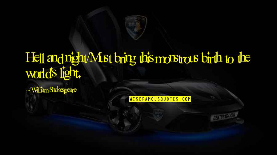 Rheumatologist Fibromyalgia Quotes By William Shakespeare: Hell and night/Must bring this monstrous birth to Rheumatologist Fibromyalgia Quotes By William Shakespeare: Hell and night/Must bring this monstrous birth to