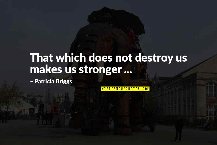 Rhialto Quotes By Patricia Briggs: That which does not destroy us makes us
