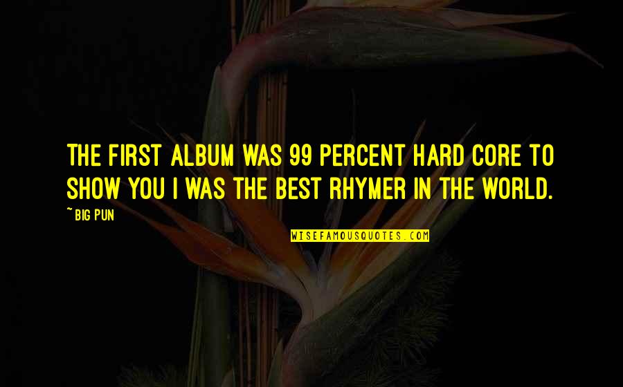 Rhymer Quotes By Big Pun: The first album was 99 percent hard core