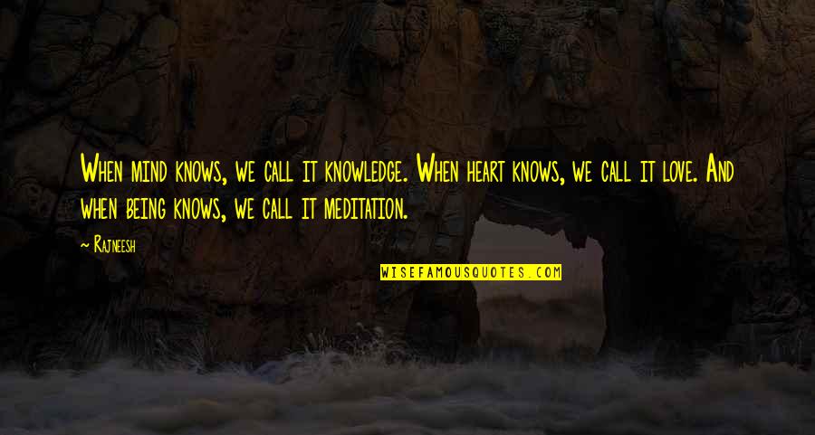 Rhysode Quotes By Rajneesh: When mind knows, we call it knowledge. When