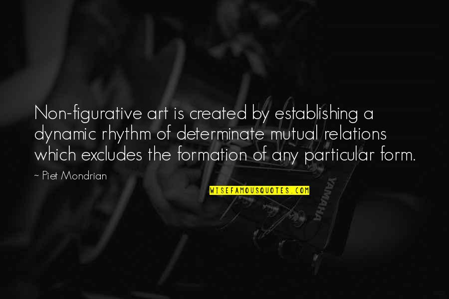Rhythm Art Quotes By Piet Mondrian: Non-figurative art is created by establishing a dynamic