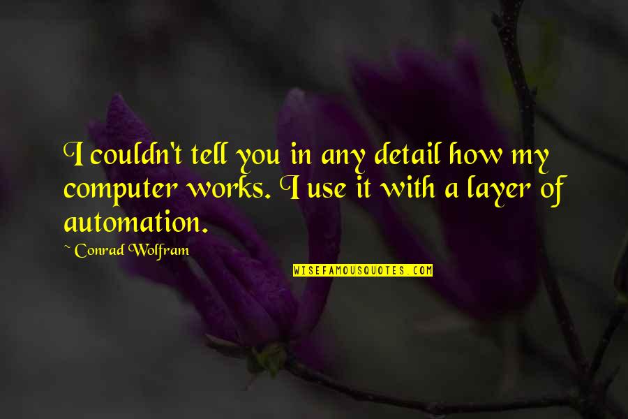 Rialson John Quotes By Conrad Wolfram: I couldn't tell you in any detail how Rialson John Quotes By Conrad Wolfram: I couldn't tell you in any detail how