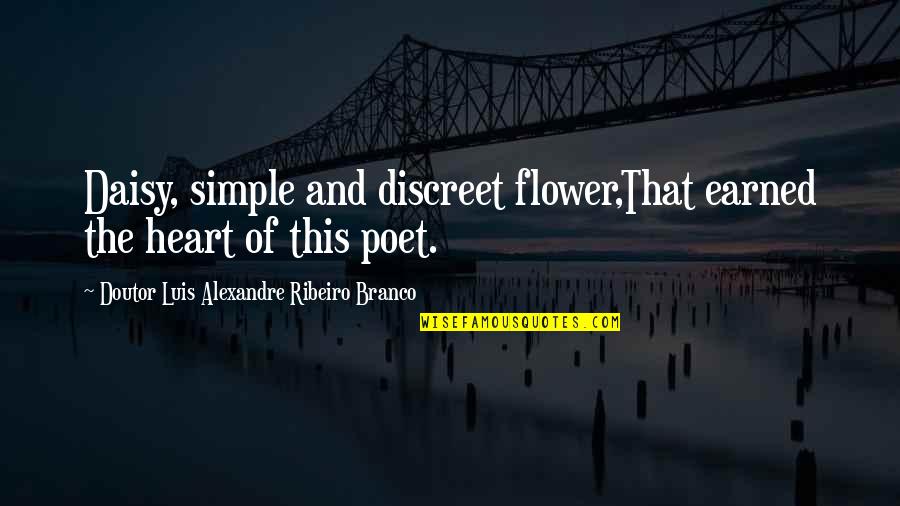 Ribeiro Quotes By Doutor Luis Alexandre Ribeiro Branco: Daisy, simple and discreet flower,That earned the heart Ribeiro Quotes By Doutor Luis Alexandre Ribeiro Branco: Daisy, simple and discreet flower,That earned the heart