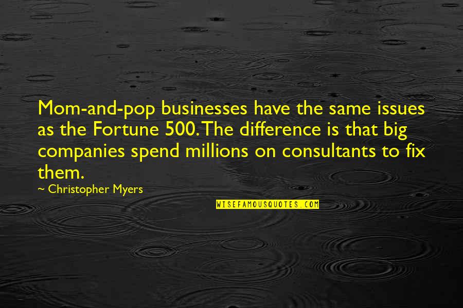 Ribut Karo Quotes By Christopher Myers: Mom-and-pop businesses have the same issues as the