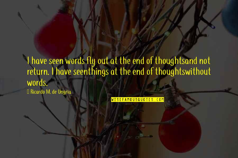 Ricardo Quotes By Ricardo M. De Ungria: I have seen words fly out at the