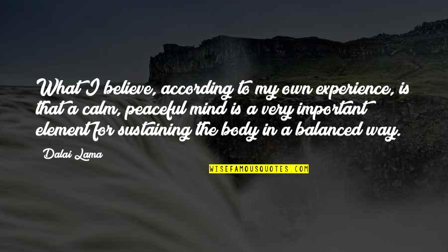 Ricchiuti Quotes By Dalai Lama: What I believe, according to my own experience, Ricchiuti Quotes By Dalai Lama: What I believe, according to my own experience,