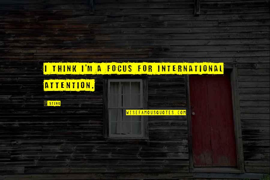 Rich And Poor Difference Quotes By Sting: I think I'm a focus for international attention.