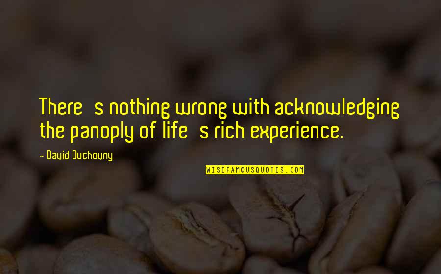 Rich Experience Quotes By David Duchovny: There's nothing wrong with acknowledging the panoply of