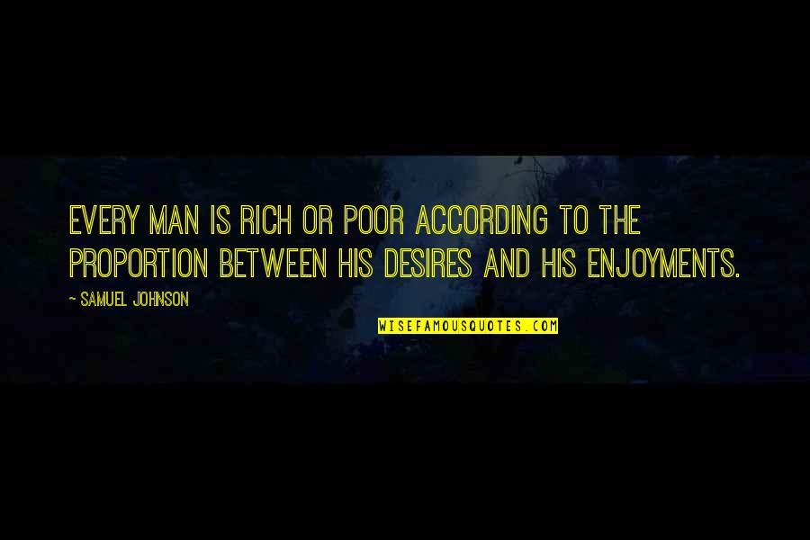 Rich Or Poor Quotes By Samuel Johnson: Every man is rich or poor according to