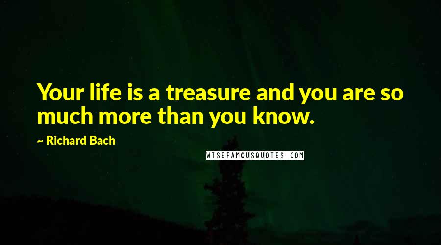 Richard Bach quotes: Your life is a treasure and you are so much more than you know.