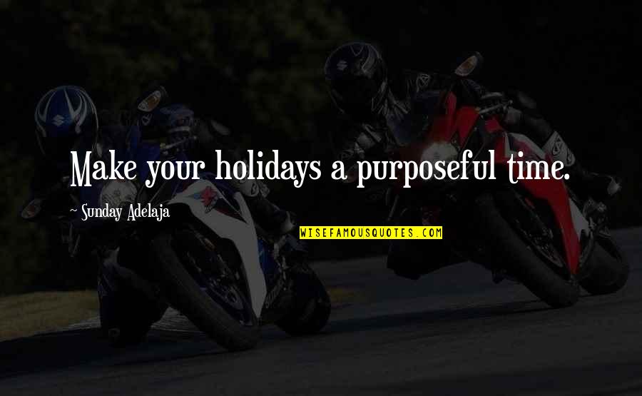 Richard Bauckham Quotes By Sunday Adelaja: Make your holidays a purposeful time.