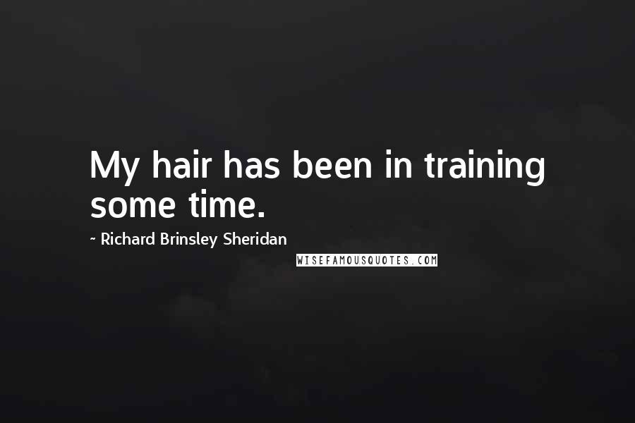 Richard Brinsley Sheridan quotes: My hair has been in training some time.